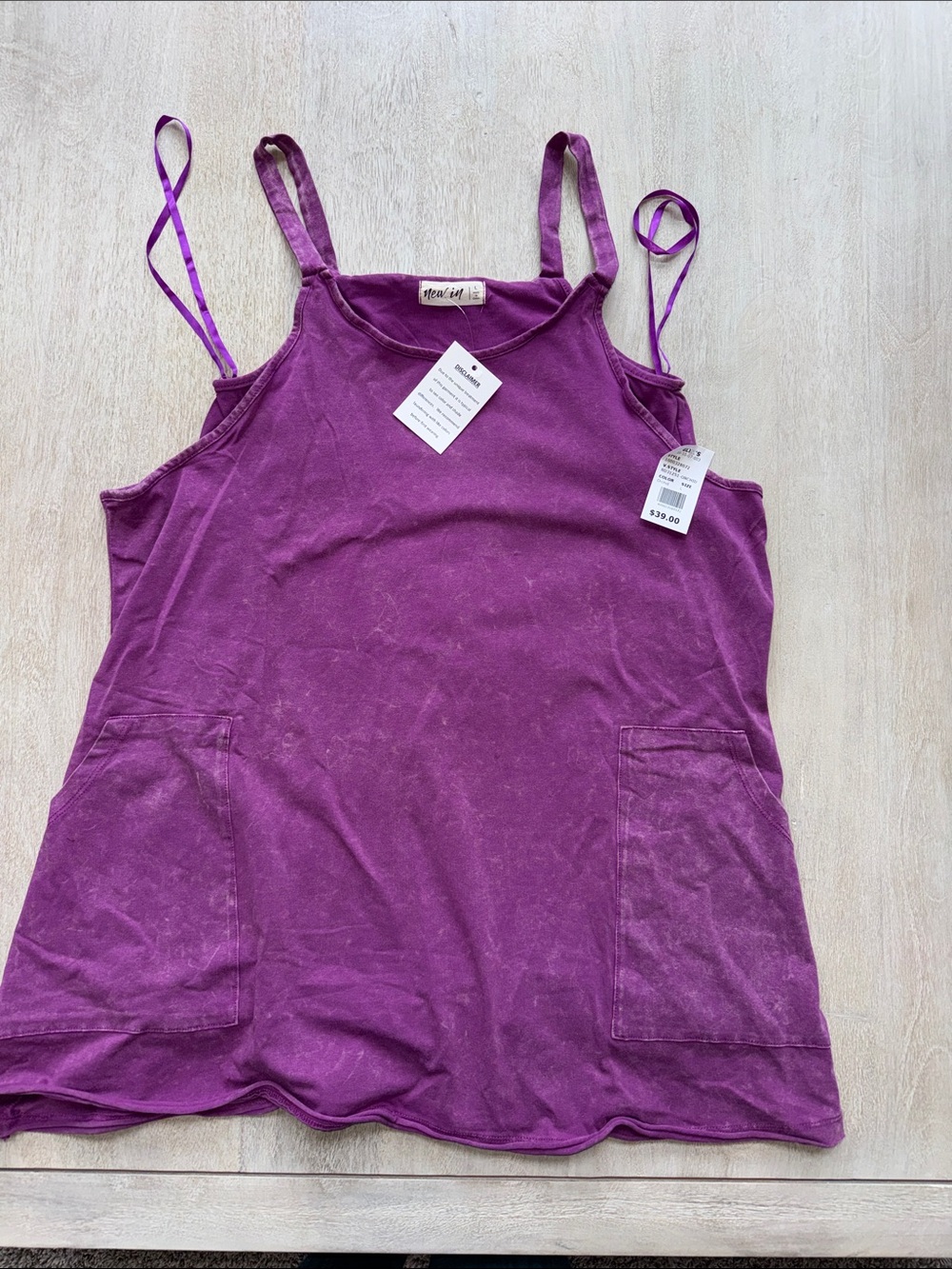 NWT Gliks BEACH DAY VINTAGE WASH ROMPER DRESS IN ORCHID L - Picture 7 of 9